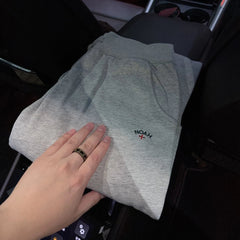 NOAH MARS logo embroidered cross looped micro flared sweatpants for sports and casual men's loose pants