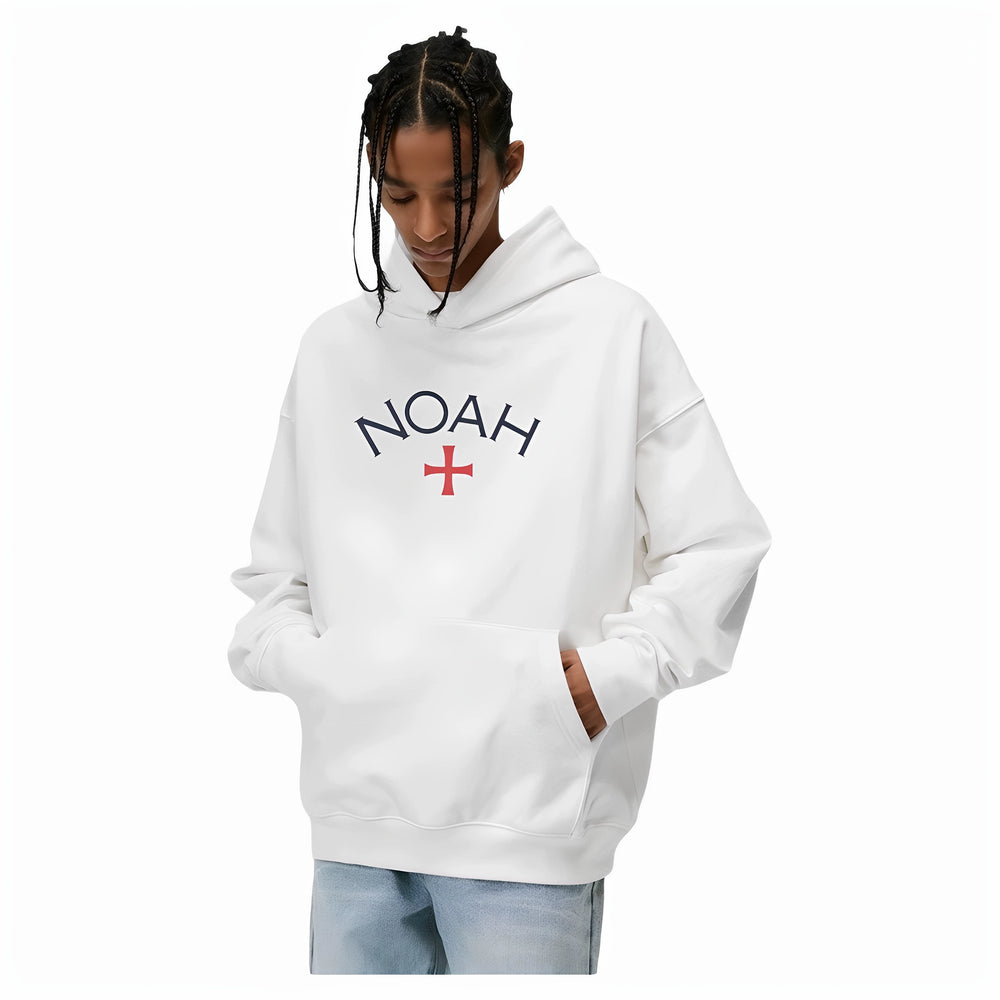 NOAH MARS gray cross first generation trendy brand American casual simple and versatile men's trendy hooded sweatshirt