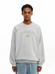 NOAH MARS niche trendy brand checkered cross American casual men's threaded splicing round neck sweatshirt