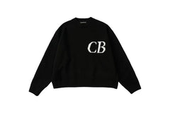Cole Buxton Black Side Italic CB Logo Sweatshirt