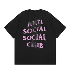 Anti Social Social Club Dragon Pink Logo T-Shirt - Black