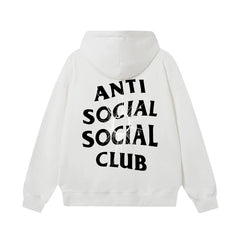 Anti Social Social Club Distressed Texture Logo Hoodie - White