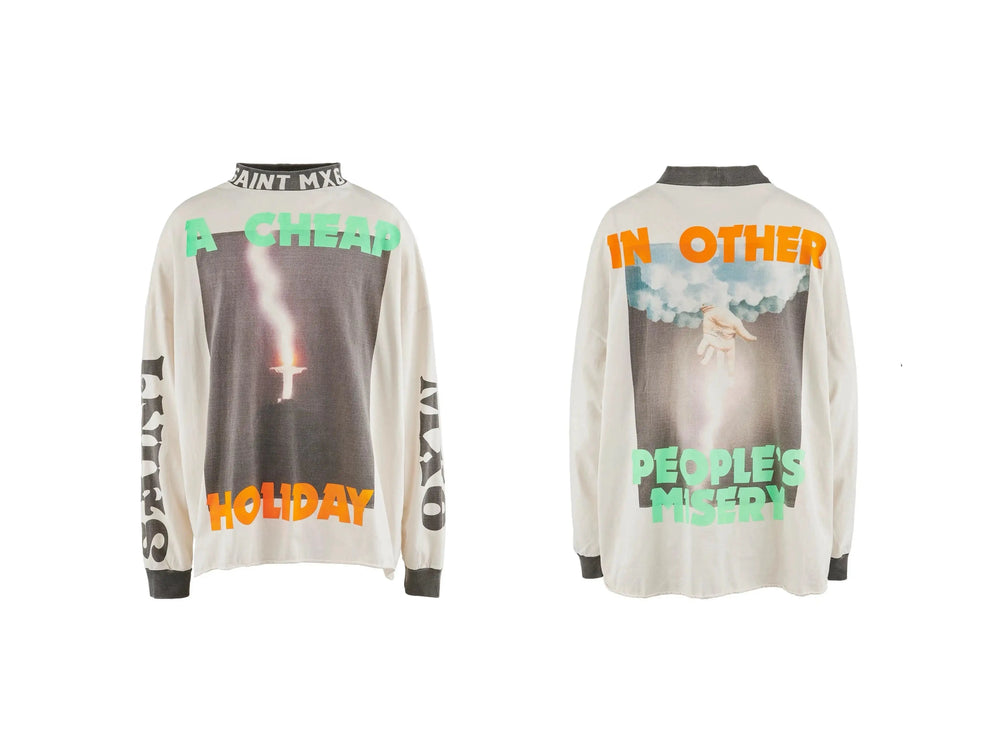 Saint Michael "A CHEAP HOLIDAY" Long Sleeve - Off-White