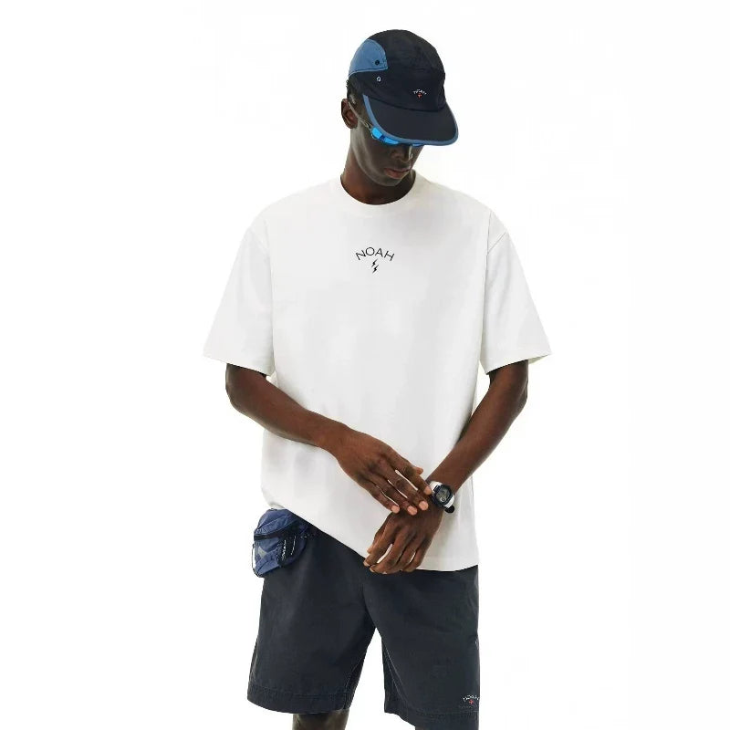 NOAH MARS Small Fashion Brand Chest Lightning Small Standard American Leisure China-Chic Men's Loose Couple Short Sleeve T-shirt