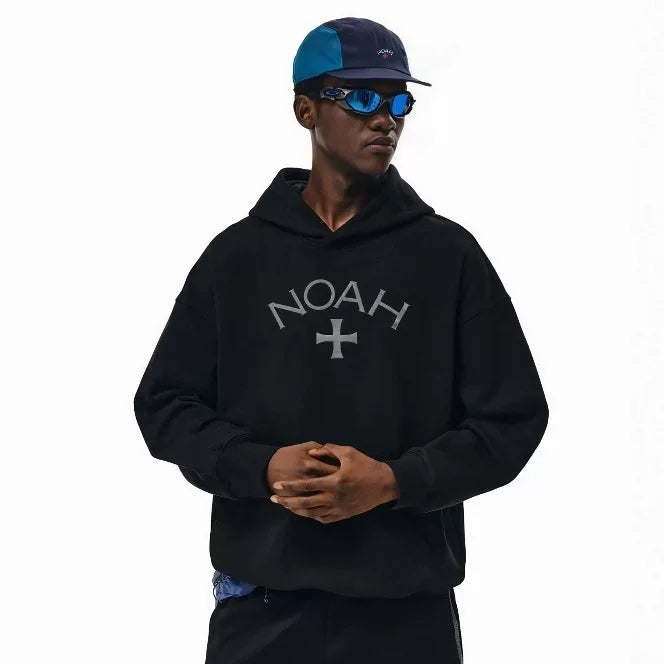 NOAH MARS niche trendy brand Black Soul Cross American casual loose thread splicing trendy hooded sweatshirt