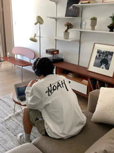 NOAH niche trendy brand front and back sizes calligraphy American casual heavyweight cotton couple versatile long sleeved T-shirt for men and women