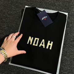 NOAH MARS niche trend brand origami splicing print American casual men's heavyweight cotton trendy short sleeved T-shirt