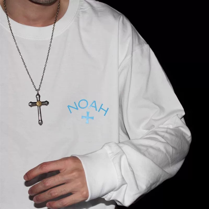 NOAH BWCJ新款潮牌美式休闲十字重磅纯棉长袖T恤男女情侣装打底衫