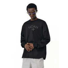 NOAH MARS niche trend brand first generation cross round neck pullover simple men's base shirt trendy long sleeved T-shirt
