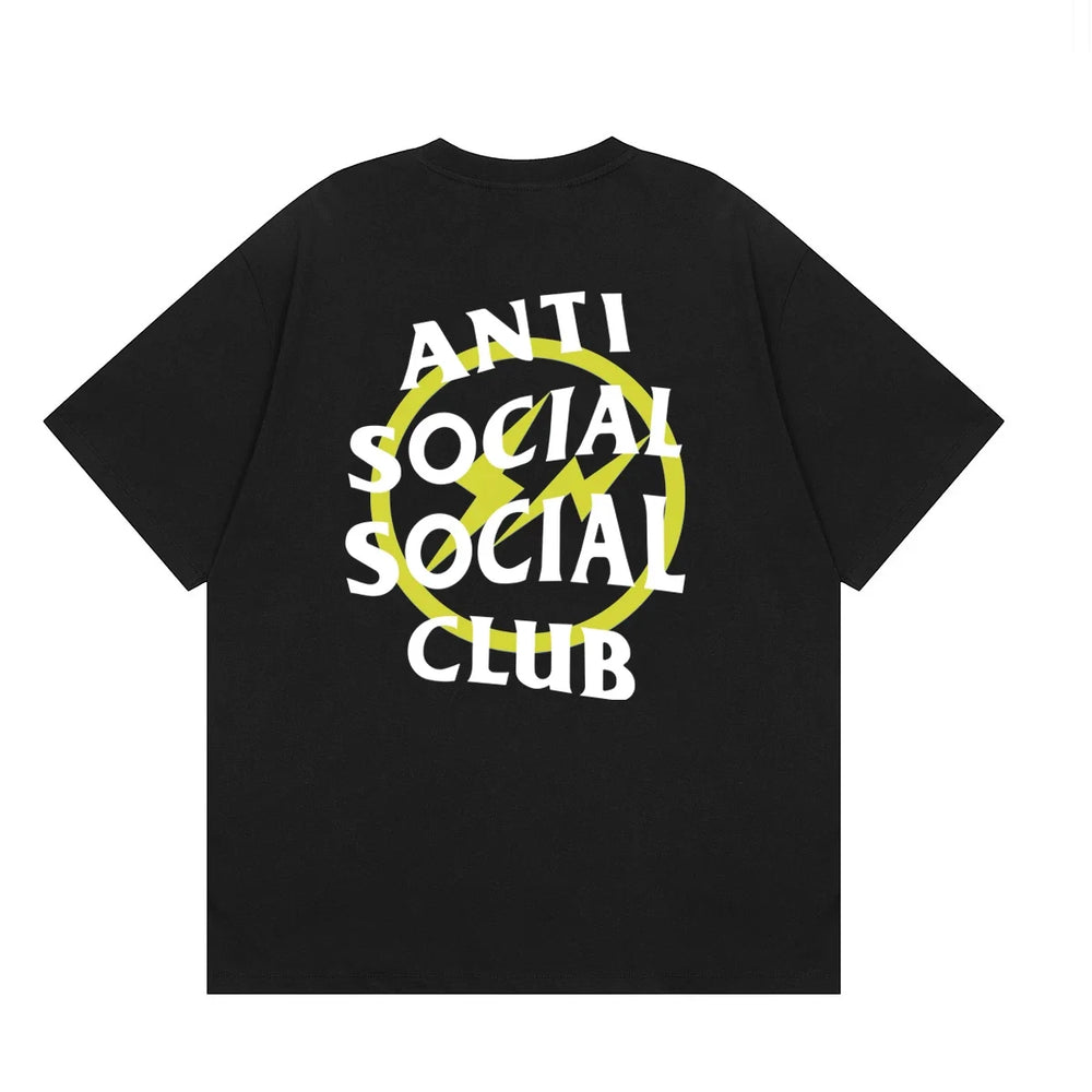 Anti Social Social Club Yellow Circle Logo T-Shirt - Black/White