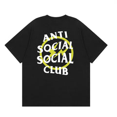 Anti Social Social Club Yellow Circle Logo T-Shirt - Black/White