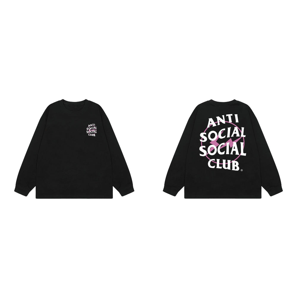 Anti Social Social Club Pink Circle Logo Long Sleeve T-Shirt - Black