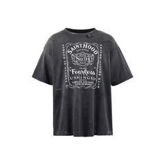 Saint Michael "SAINTHOOD" Vintage T-Shirt - Black