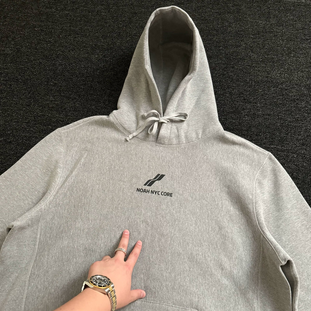 NOAH MARS niche trendy brand two bar wave men's American casual thread splicing trendy hooded sweatshirt