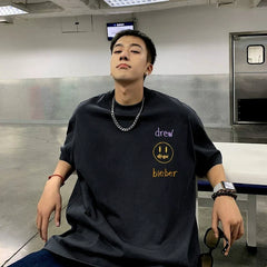 Drew House Drew Bieber Logo Short Sleeve Tee, Charcoal Black