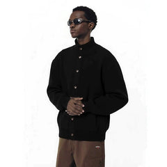 NOAH MARS American casual autumn and winter warm button up cardigan, vintage style knit sweater jacket for men