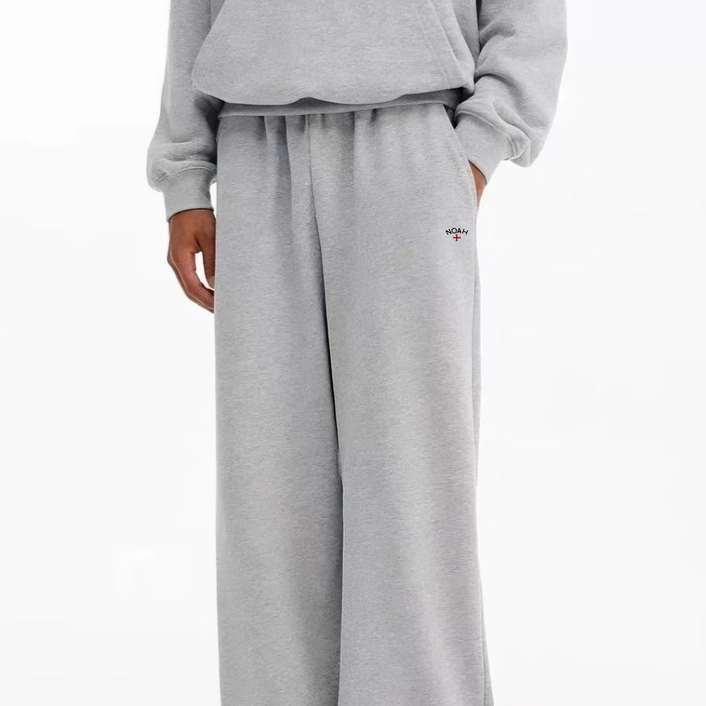 NOAH MARS logo embroidered cross looped micro flared sweatpants for sports and casual men's loose pants