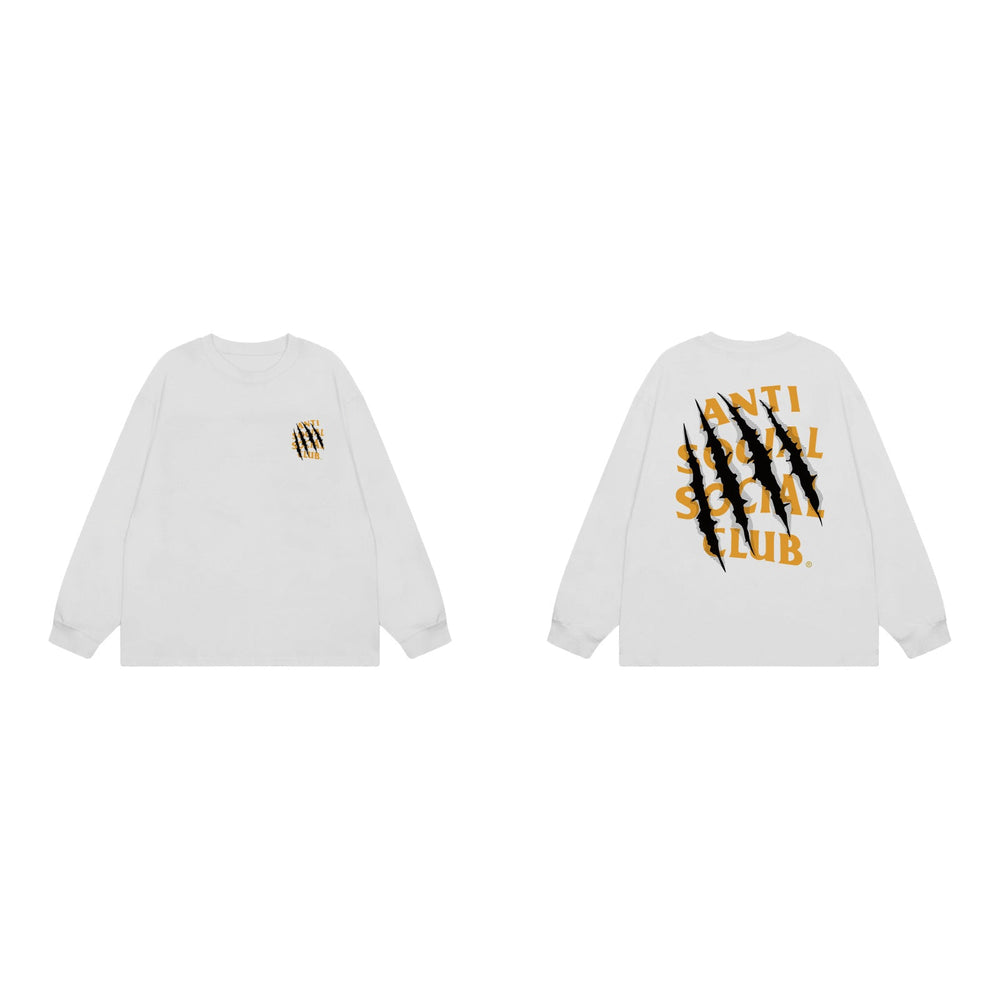 Anti Social Social Club Claw Mark Long Sleeve T-Shirt - White/Yellow