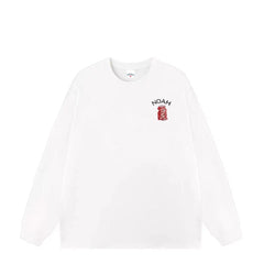 NOAH Autumn New Cola Logo Printed Top American Trendy Brand Pure Cotton Loose Couple Long Sleeve T-shirt for Men and Women