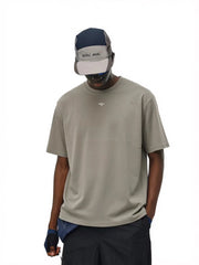 NOAH MARS American casual trendy brand matcha gray old money style embroidered small label antibacterial breathable cotton short sleeved T-shirt