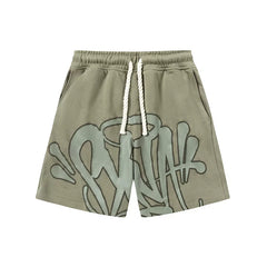 Syna World Graphic Fleece Shorts (Sage Green / Grey)