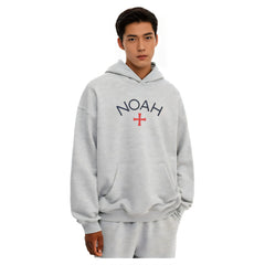 NOAH MARS gray cross first generation trendy brand American casual simple and versatile men's trendy hooded sweatshirt