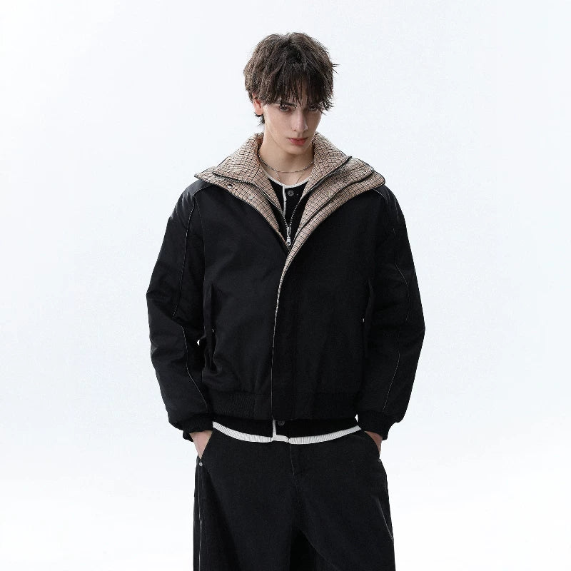 NOAH MARS American casual old money style pattern deconstruction splicing cotton coat versatile men's short jacket cotton coat