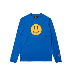 Drew House Classic Smiley Long Sleeve Tee, Royal Blue