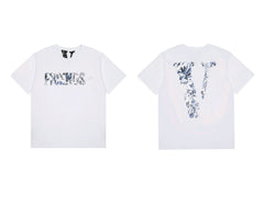 Vlone Abstract Floral "FRIENDS-" Graphic T-Shirt - White