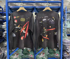 Saint Michael Star Wars Graphic Long Sleeve - Black