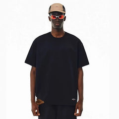 NOAH MARS Embroidered Small Cross at the Left Bottom, Simple and Versatile Casual Men's Cotton Trendy Short Sleeve T-shirt