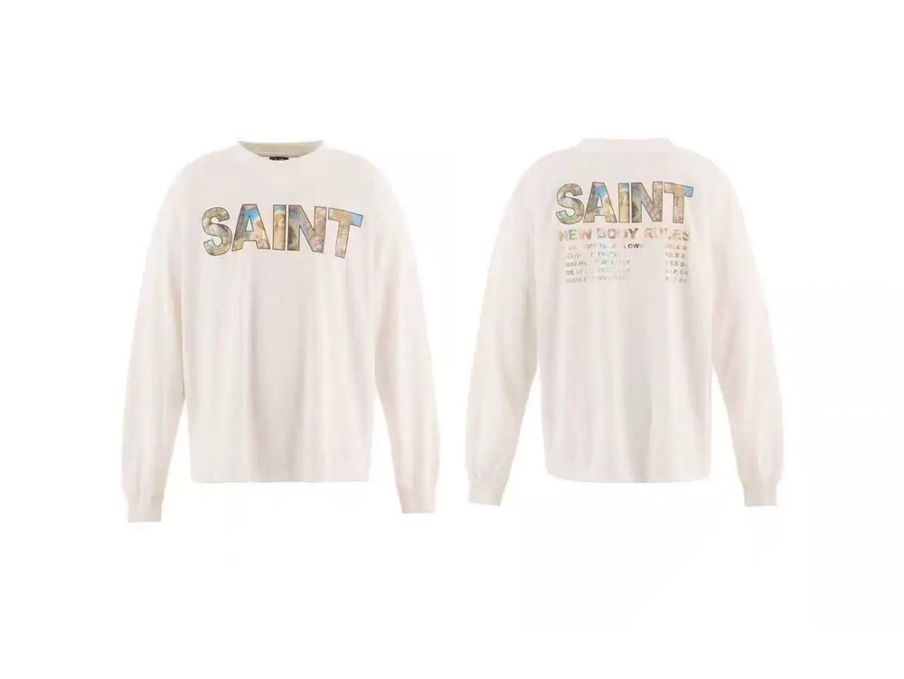 Saint Michael Landscape Collage Long Sleeve - Off-White