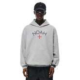 NOAH MARS gray cross first generation trendy brand American casual simple and versatile men's trendy hooded sweatshirt
