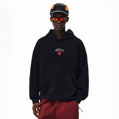 NOAH MARS niche trendy brand small rose embroidery American casual heavyweight thread splicing trendy hooded sweatshirt
