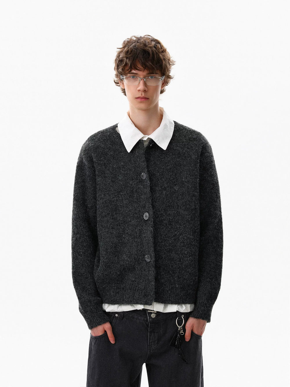 NOAH MARS American casual new rich old money style wool cardigan autumn and winter button coat knitted sweater men