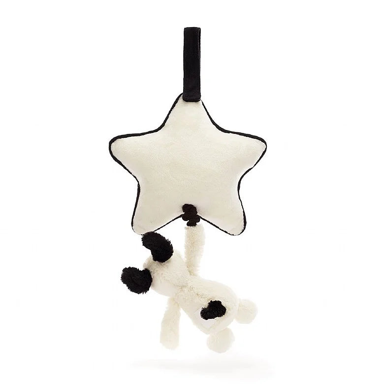 Jollytoy Bashful Black & Cream Puppy Musical Pull