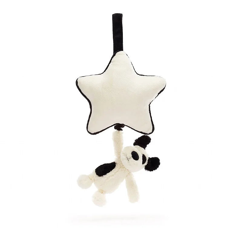 Jollytoy Bashful Black & Cream Puppy Musical Pull