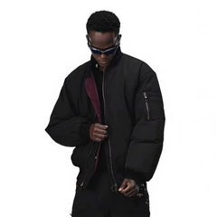 NOAH MARS American casual MA1 pilot jacket, red velvet jacket, double-sided men's winter cotton jacket