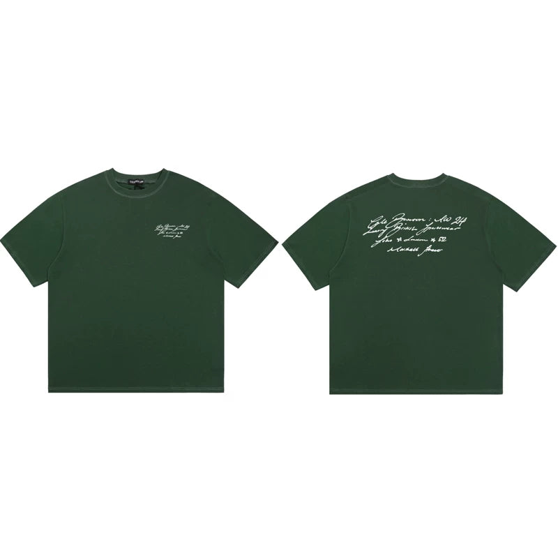 Cole Buxton Dark Green Script Signature Graphic T-Shirt