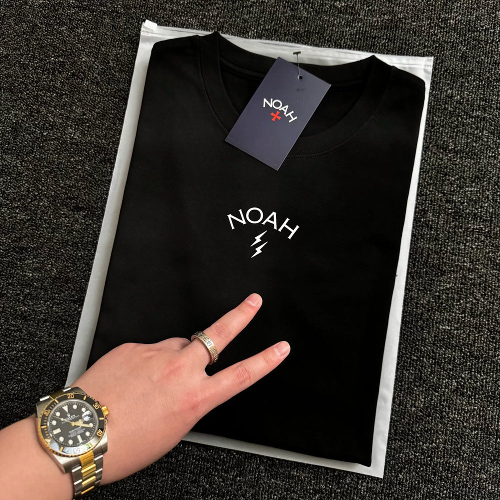 NOAH MARS Small Fashion Brand Chest Lightning Small Standard American Leisure China-Chic Men's Loose Couple Short Sleeve T-shirt