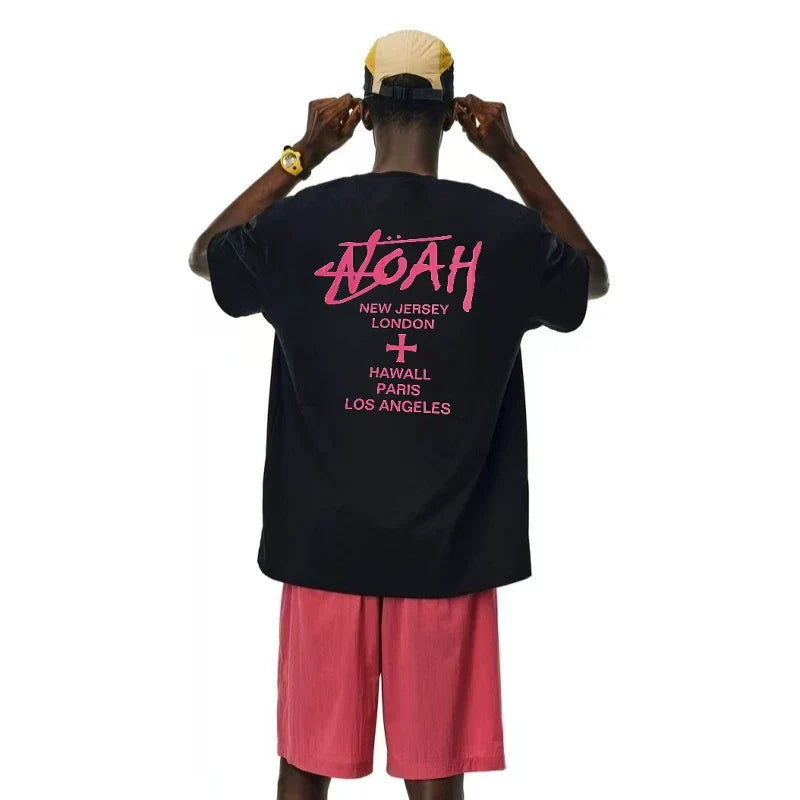 NOAH MARS niche fashion brand touring limited edition American casual loose fit men's heavyweight cotton trendy short sleeved T-shirt