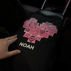NOAH MARS Love Convenience Sticker American niche trendy brand round neck versatile heavyweight cotton trendy short sleeved T-shirt for men
