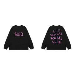 Anti Social Social Club Dragon Pink Logo Long Sleeve T-Shirt - Black