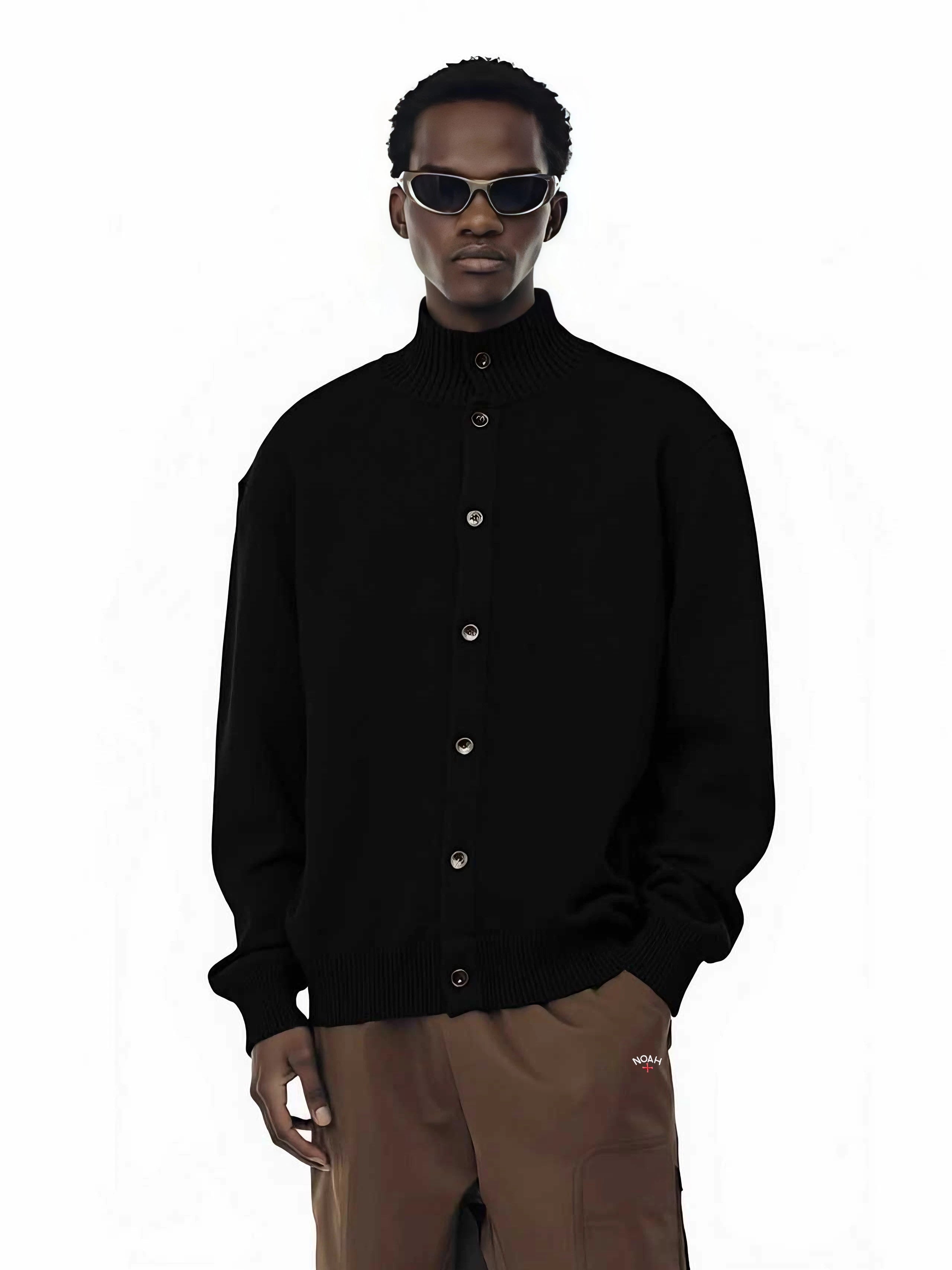 NOAH MARS American casual autumn and winter warm button up cardigan, vintage style knit sweater jacket for men