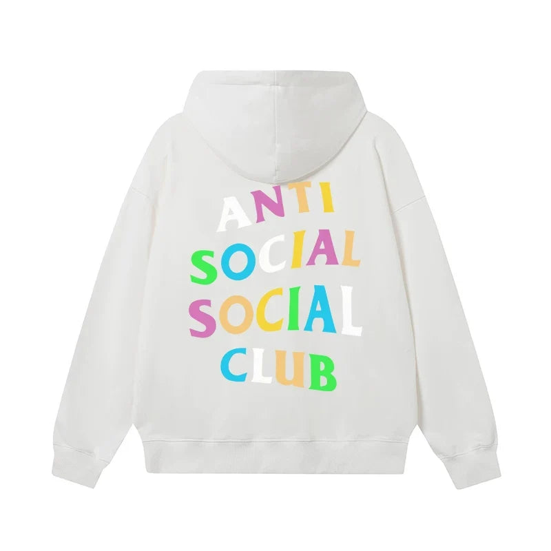 Anti Social Social Club Multi-Color Letters Logo Hoodie - White