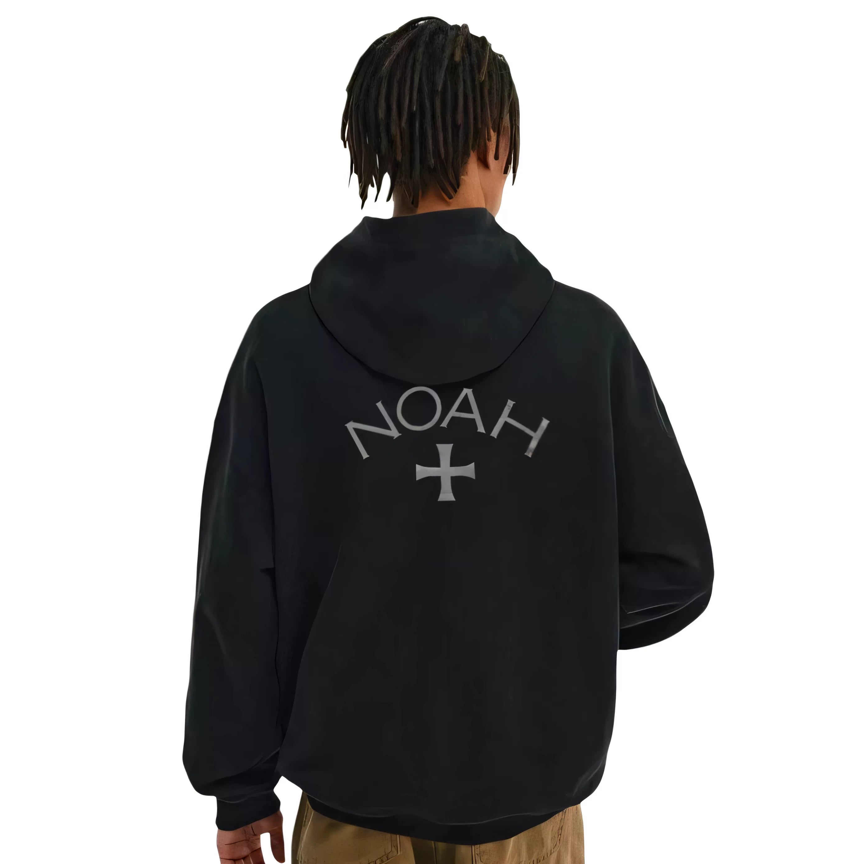 NOAH MARS niche trend brand Black Soul embroidery small label cross hooded sweatshirt cardigan trendy zipper jacket for men