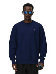 NOAH MARS American casual fashion brand left chest small logo cross embroidery soft glutinous autumn and winter velvet round neck sweatshirt