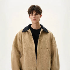 NOAH MARS American casual retro old money style 15 ounce bead canvas washed workwear jacket short jacket