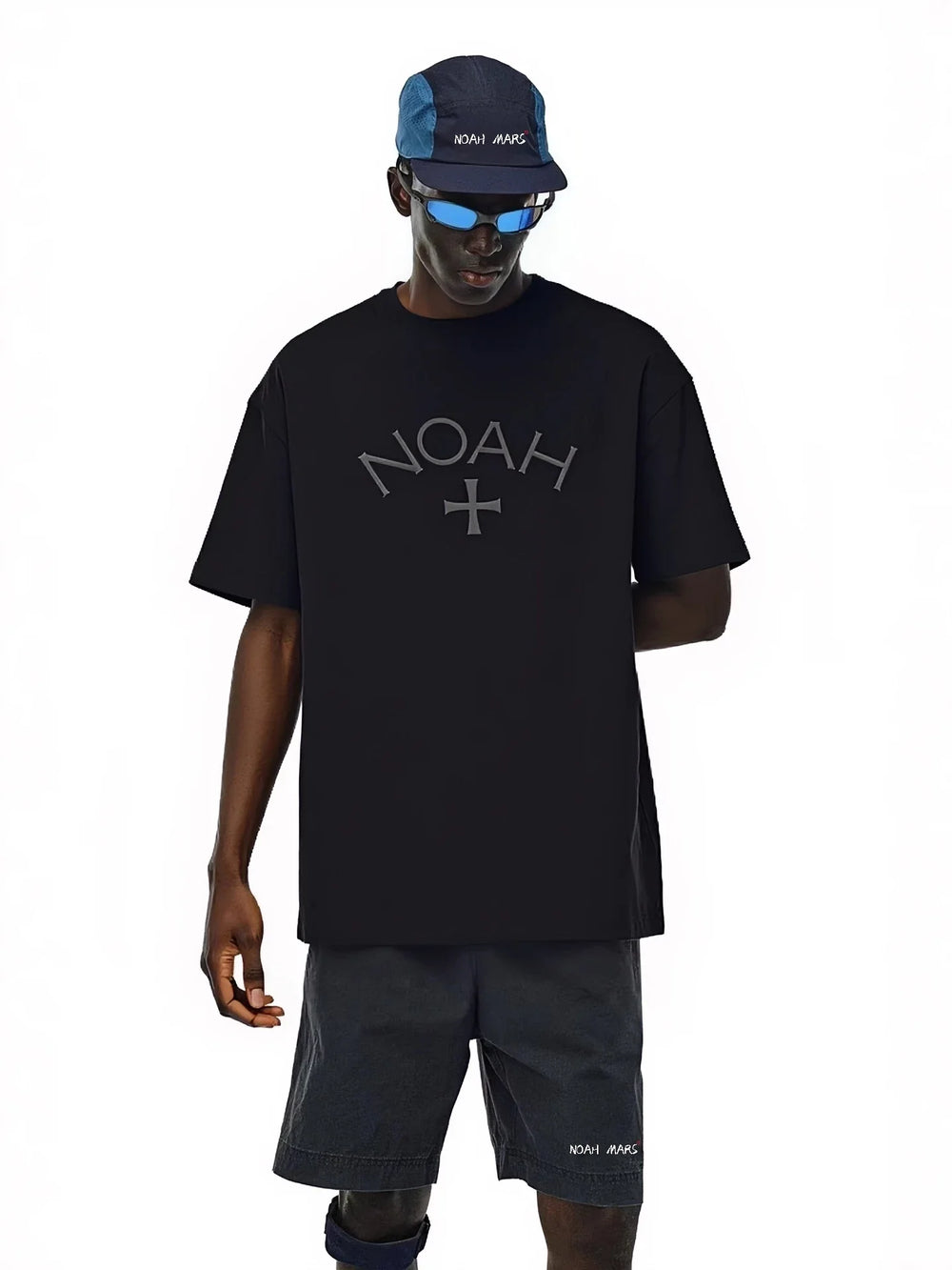 NOAH MARS First Generation Tibetan Blue Cross Trendy Brand Loose Rest Simple Street Trendy Short Sleeve T-shirt