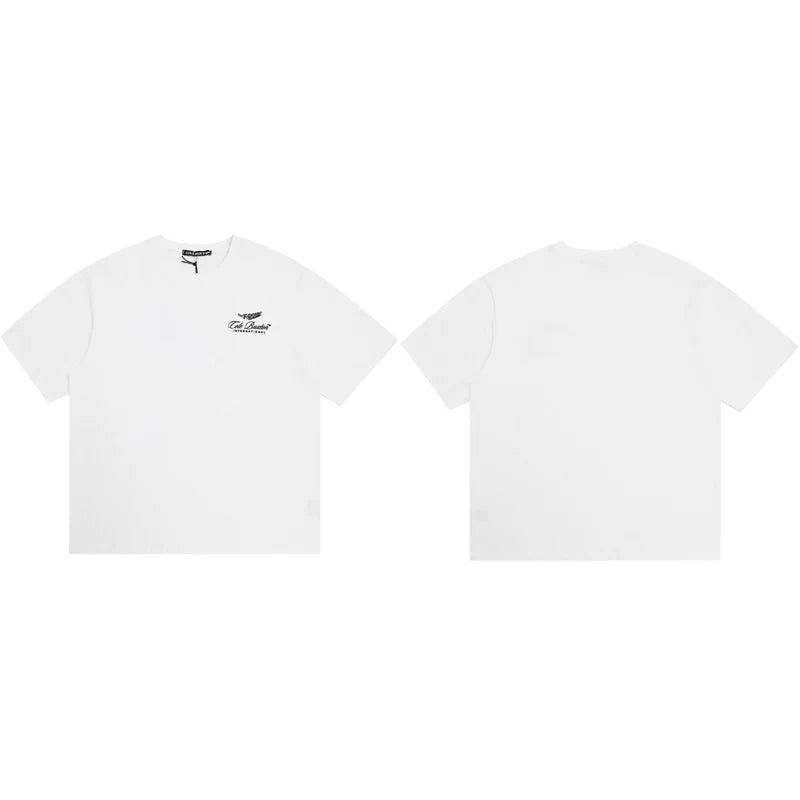 Cole Buxton White Racing Wing Emblem Logo T-Shirt